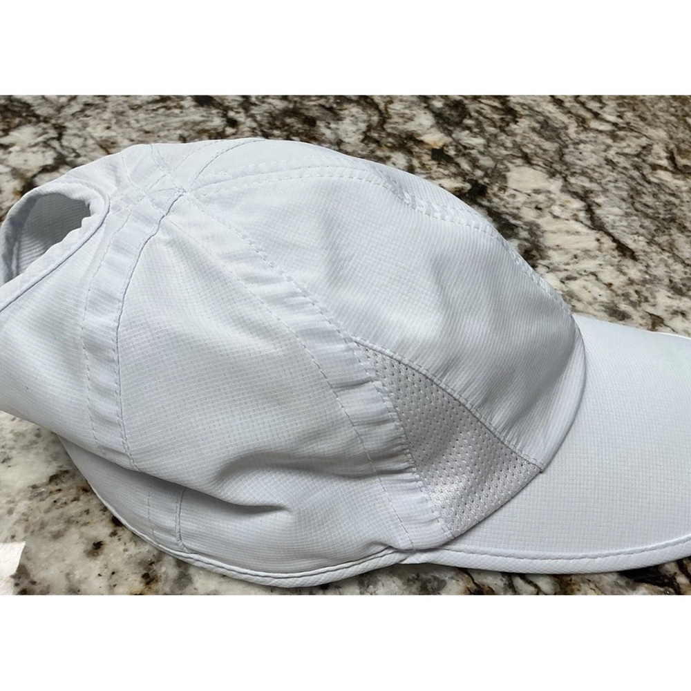 Elegant Bluish White Hue Women's Ponytail Ball Cap Hat - Picture 4 of 10